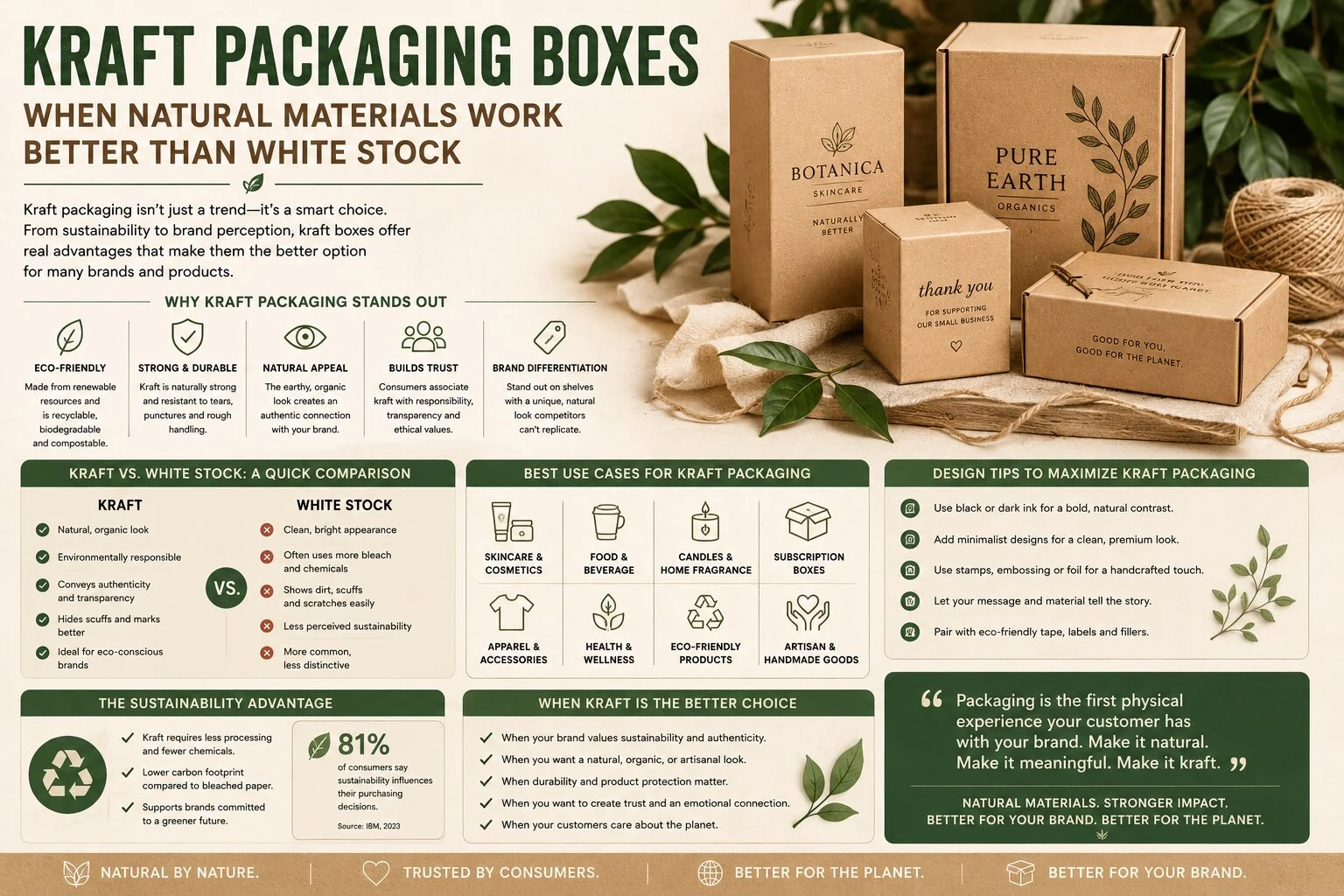 Kraft Packaging Boxes - When Natural Materials Work Better Than White Stock