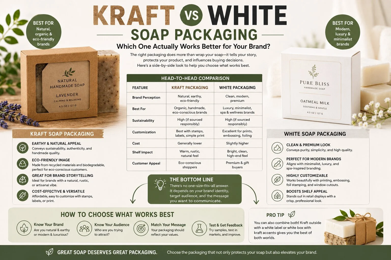 Kraft vs White Soap Packaging